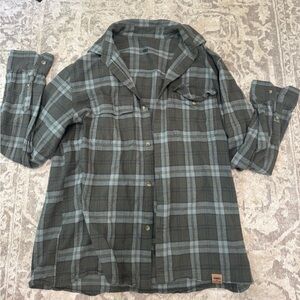 Green Plaid Button-Up Shirt